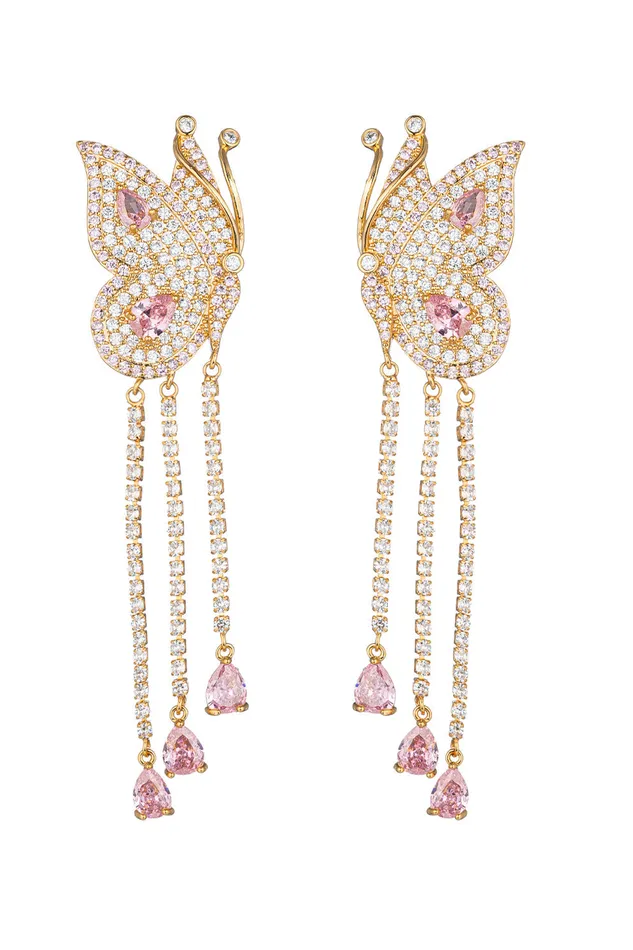 Earrings Butterfly CZ Dangle Earrings Eye Candy LA