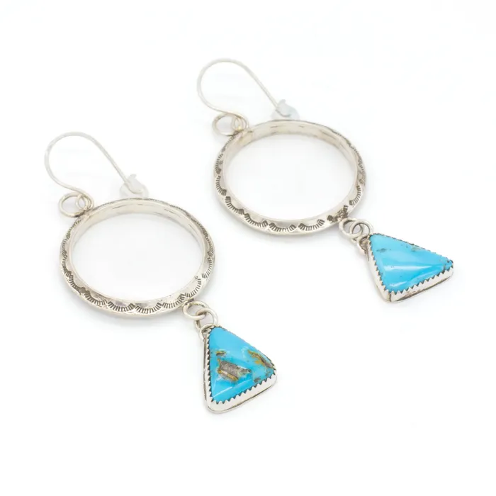Earrings Crown Jewels Coin Rochelle Yazzie Navajo Handmade Sterling Silver Turquoise Earrings Earrings Crown Jewels Coin Rochelle Yazzie Navajo Handmade Sterling Silver Turquoise Earrings
