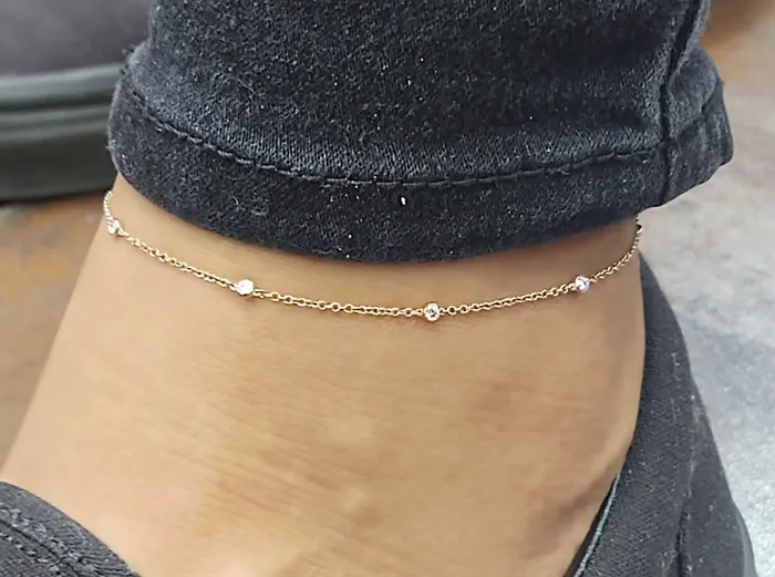 Earrings Crown Jewels Coin Website Special 14k Rose Gold 020ctw Station Anklet