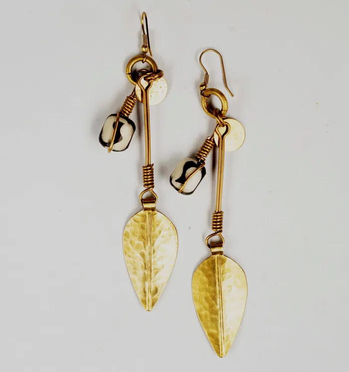 Earrings Culture Hub African Brass Dangling Earrings