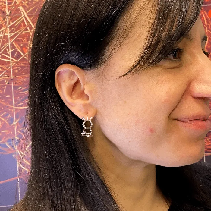 Earrings dopamine serotonin earring hoops silver sciencejewelry1824