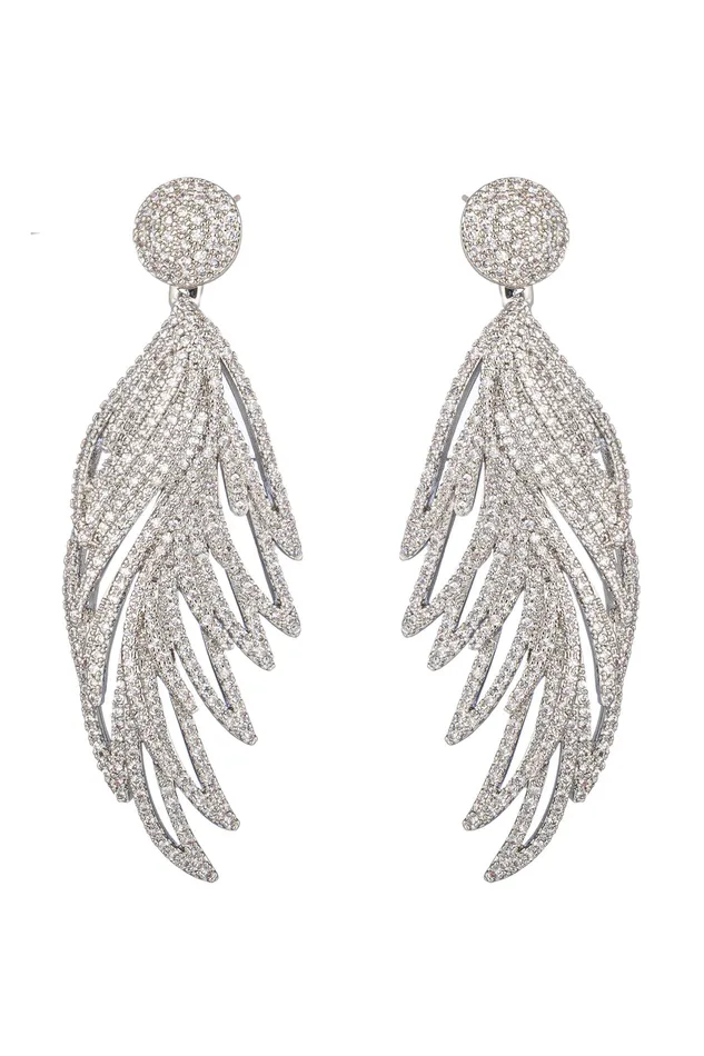 Earrings Eye Candy LA Olivia Feather Statement Earrings