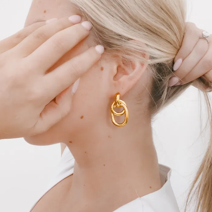 Earrings Jewelry Taylor Tied Link Drop Earrings WATERPROOF Wholesale