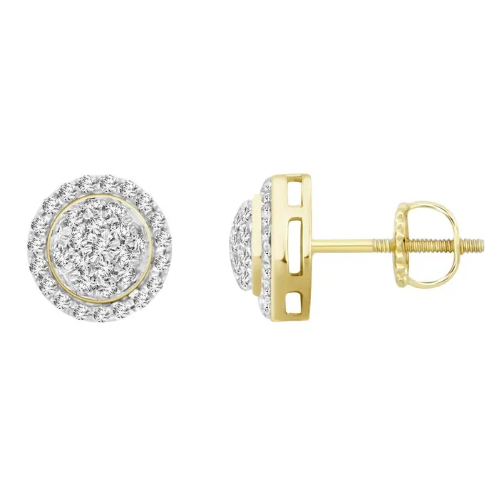 Earrings LADIES STUD EARRINGS 015CT ROUND DIAMOND 10K YELLOW GOLD AV