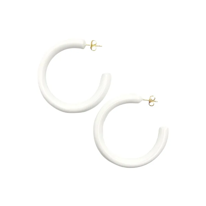 Earrings Love Ko Jewelry CHUNKY HOOP White