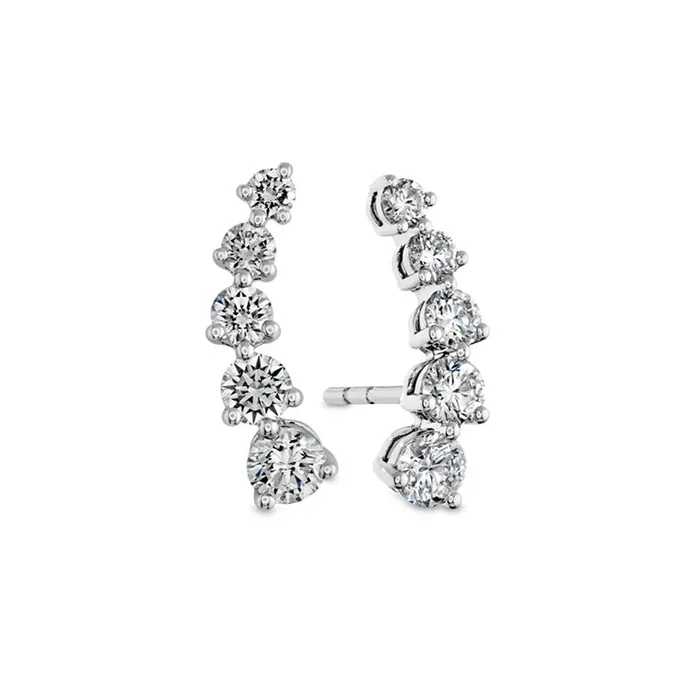 Earrings MEMOIRE Prima 5 Diamond Ear Climber Stud Earrings