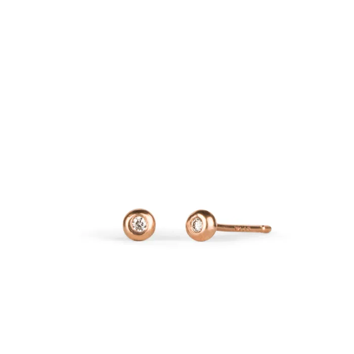 Earrings Rose Gold Diamond Droplet Studs Corey Egan