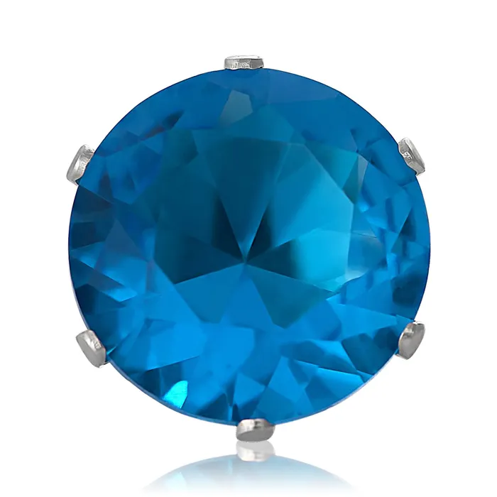 Earrings Teeda EZ2100 Round CZ Stud Earrings 11mm