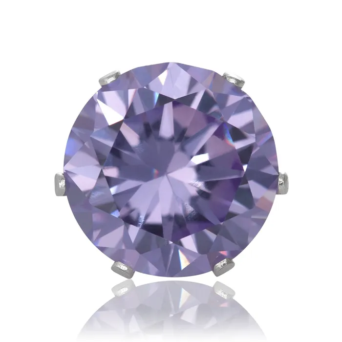 Earrings Teeda EZ2100 Round CZ Stud Earrings 11mm