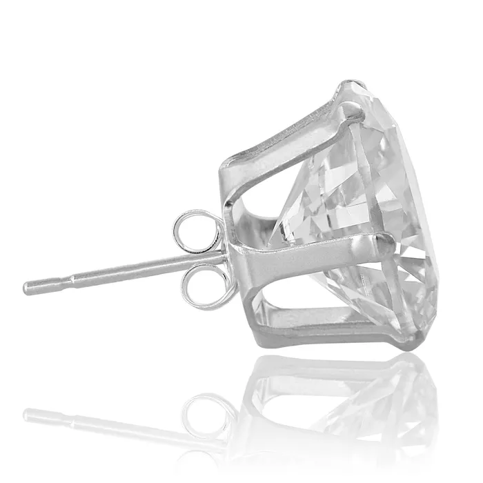 Earrings Teeda EZ2100 Round CZ Stud Earrings 11mm