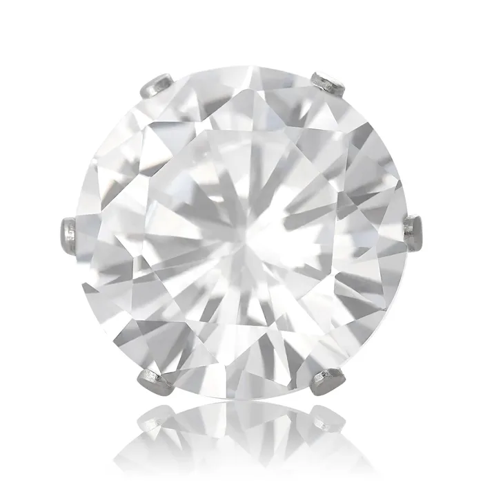 Earrings Teeda EZ2100 Round CZ Stud Earrings 11mm