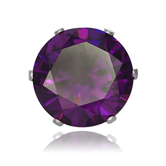 Earrings Teeda EZ2100 Round CZ Stud Earrings 11mm