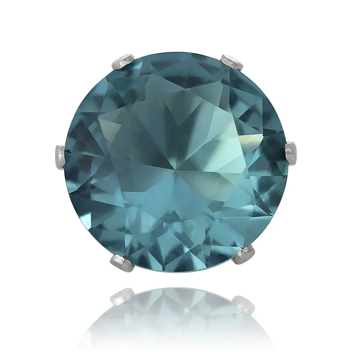 Earrings Teeda EZ2100 Round CZ Stud Earrings 11mm