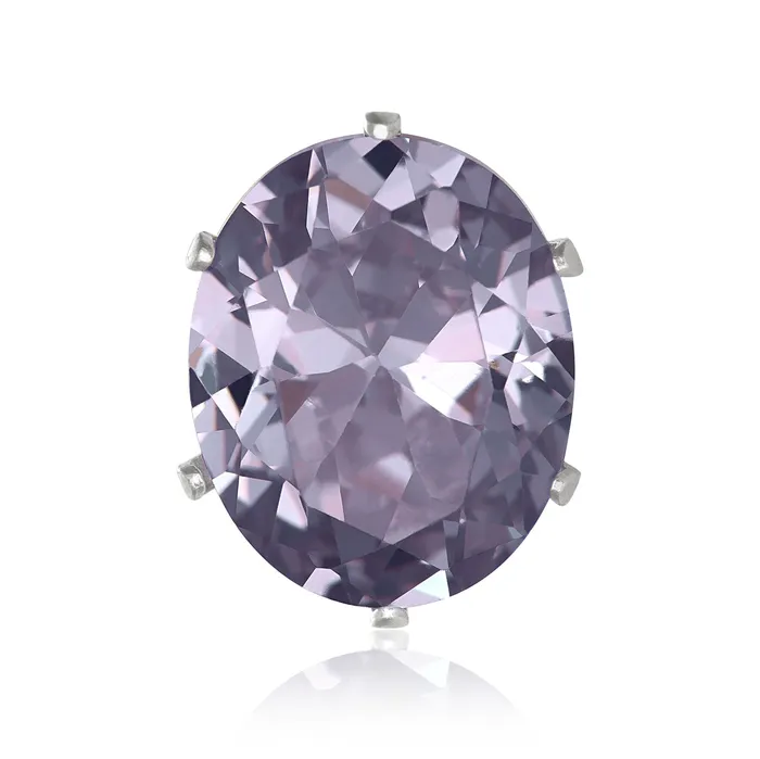 Earrings Teeda EZ2230 Oval CZ Stud Earrings 8x6mm