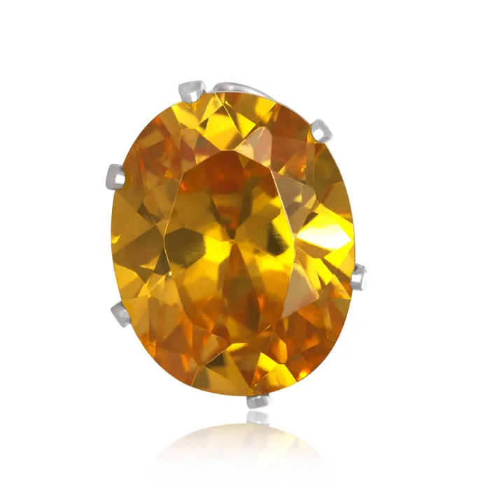 Earrings Teeda EZ2230 Oval CZ Stud Earrings 8x6mm