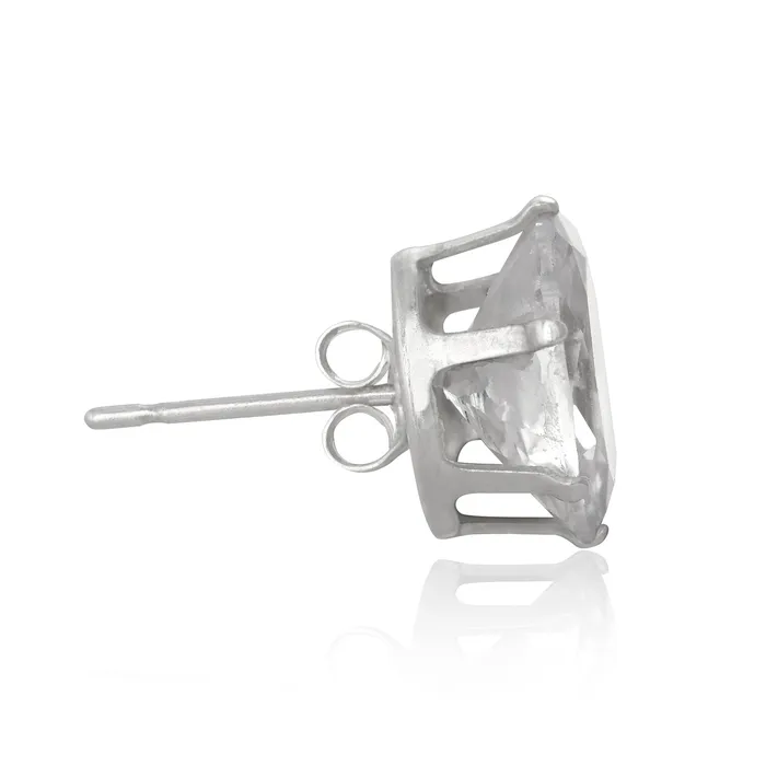 Earrings Teeda EZ2230 Oval CZ Stud Earrings 8x6mm