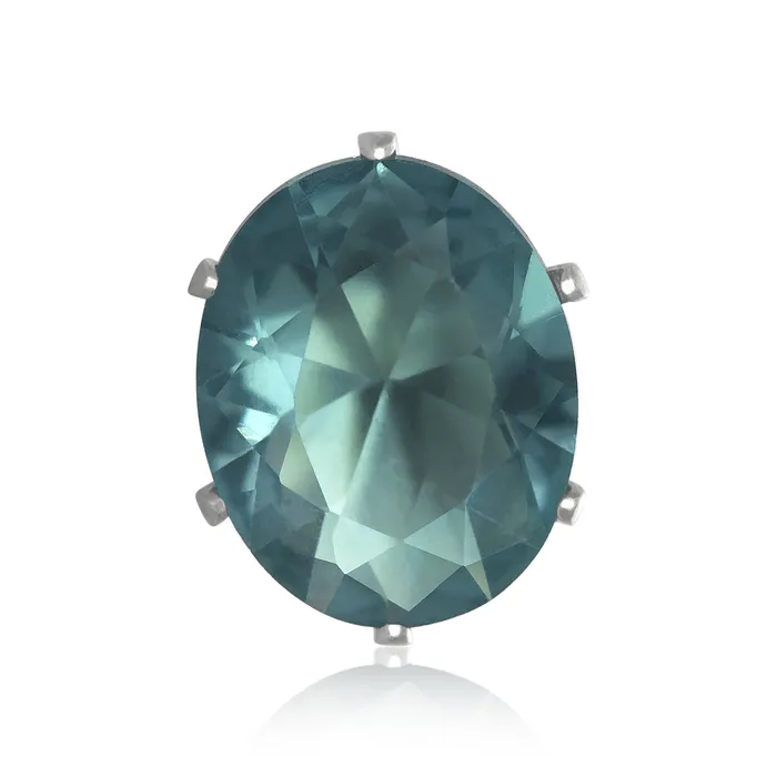 Earrings Teeda EZ2230 Oval CZ Stud Earrings 8x6mm