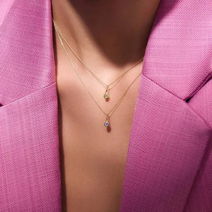 Eline Rosina Charm Necklaces Birthstone Charm March