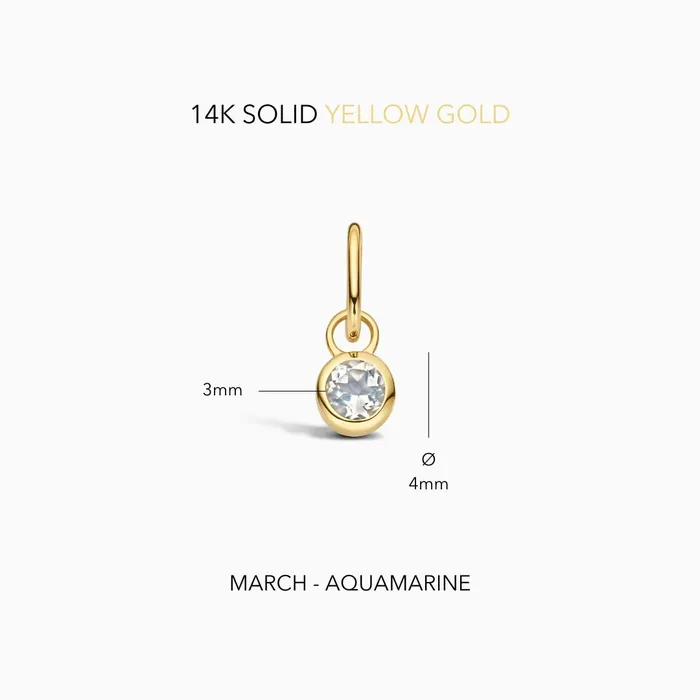 Eline Rosina Charm Necklaces Birthstone Charm March