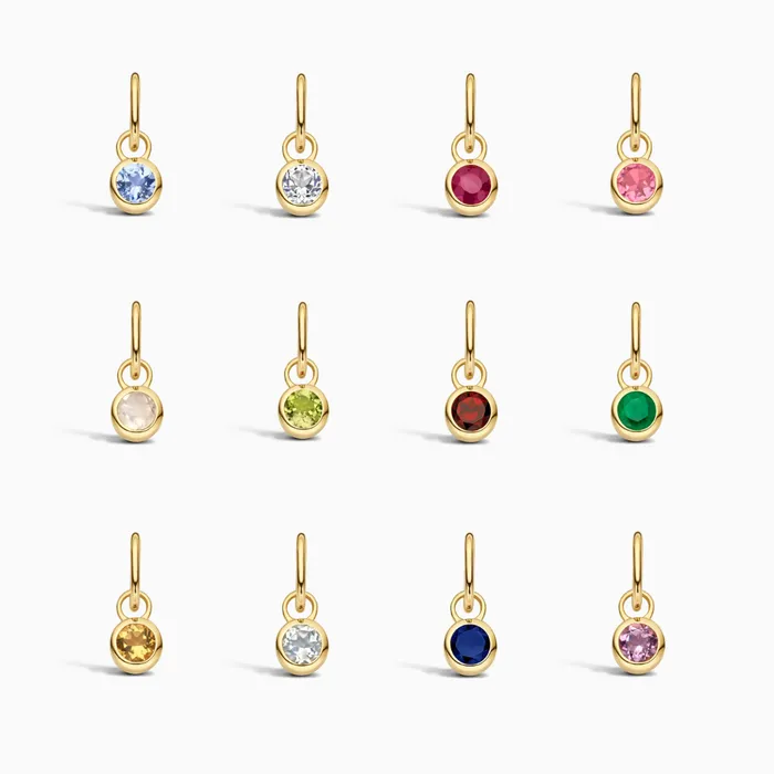 Eline Rosina Charm Necklaces Birthstone Charm March