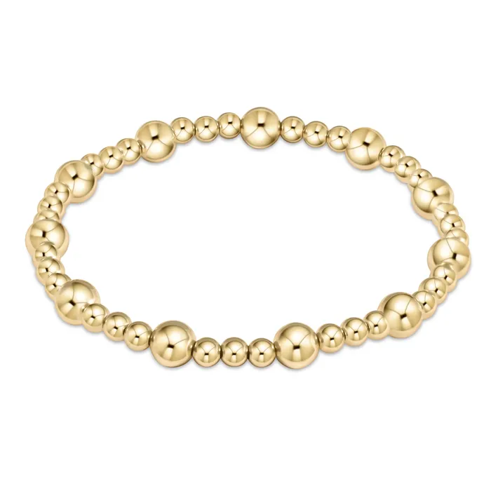 enewton Classic Sincerity Pattern 6mm Bead Bracelet Gold Bracelets