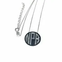 Engraved Jewelry Necklaces Sterling Silver Round Pendant Necklace