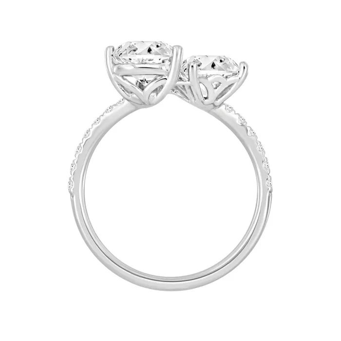 Ethos LADIES RING 2 14CT ROUNDHEARTPRINCESS DIAMOND 14K WHITE GOLD Rings