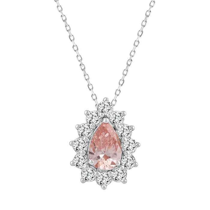 Ethos Necklaces LADIES PENDANT 2 12CT ROUNDPEAR DIAMOND 14K WHITEROSE GOLD CENTER STONE PEAR DIAMOND 1CT Ethos Necklaces LADIES PENDANT 2 12CT ROUNDPEAR DIAMOND 14K WHITEROSE GOLD CENTER STONE PEAR DIAMOND 1CT