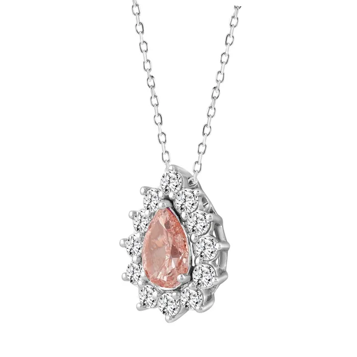 Ethos Necklaces LADIES PENDANT 2 12CT ROUNDPEAR DIAMOND 14K WHITEROSE GOLD CENTER STONE PEAR DIAMOND 1CT Ethos Necklaces LADIES PENDANT 2 12CT ROUNDPEAR DIAMOND 14K WHITEROSE GOLD CENTER STONE PEAR DIAMOND 1CT