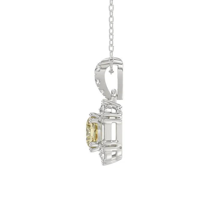 Ethos PreStyled Sets 14K WHITE GOLD CRAFTED WITH 18K YELLOW GOLD BACK PLATE 1 13CT ROUNDBAGUETTEYELLOW CUSHION DIAMOND LADIES PENDANT WITH CHAIN Ethos PreStyled Sets 14K WHITE GOLD CRAFTED WITH 18K YELLOW GOLD BACK PLATE 1 13CT ROUNDBAGUETTEYELLOW CUSHION DIAMOND LADIES PENDANT WITH CHAIN