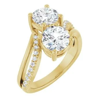 Ever Ever 14K Yellow Gold 016ctw Toi et Moi Style Diamond SemiMount Engagement Ring STULLER Rings Ever Ever 14K Yellow Gold 016ctw Toi et Moi Style Diamond SemiMount Engagement Ring STULLER Rings