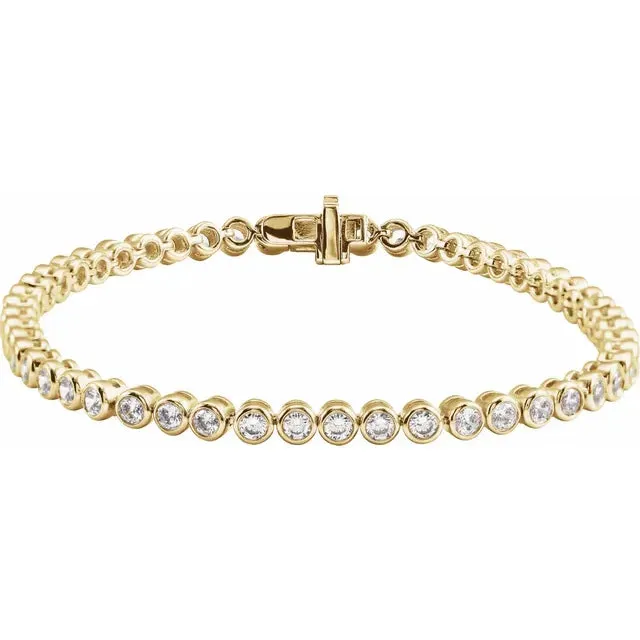 Everything I Want 35 CTW LabGrown Diamond BezelSet 7 Bracelet Solid 14K White Yellow Rose Gold Storyteller by Vintage Magnality Bracelets Everything I Want 35 CTW LabGrown Diamond BezelSet 7 Bracelet Solid 14K White Yellow Rose Gold Storyteller by Vintage Magnality Bracelets