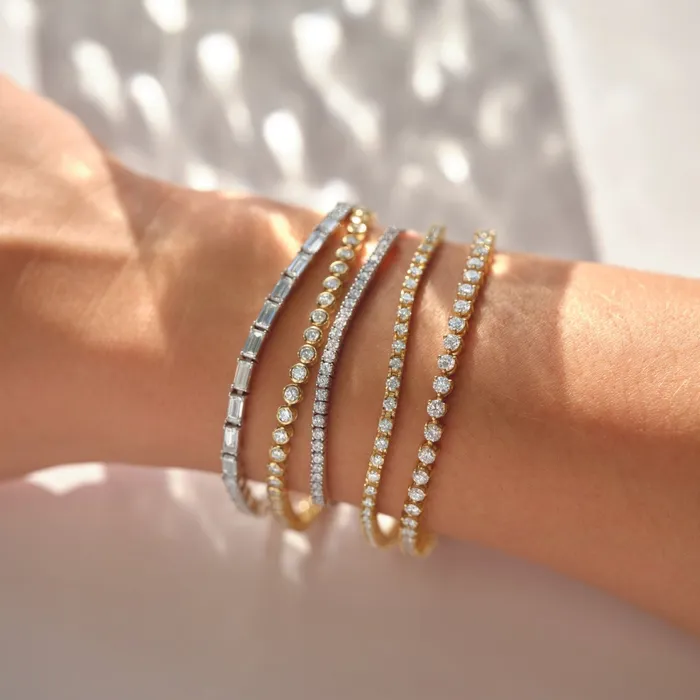 Everything I Want 35 CTW LabGrown Diamond BezelSet 7 Bracelet Solid 14K White Yellow Rose Gold Storyteller by Vintage Magnality Bracelets