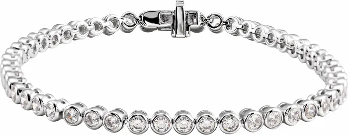 Everything I Want 35 CTW LabGrown Diamond BezelSet 7 Bracelet Solid 14K White Yellow Rose Gold Storyteller by Vintage Magnality Bracelets