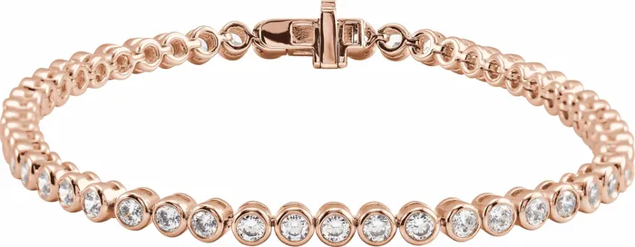 Everything I Want 35 CTW LabGrown Diamond BezelSet 7 Bracelet Solid 14K White Yellow Rose Gold Storyteller by Vintage Magnality Bracelets