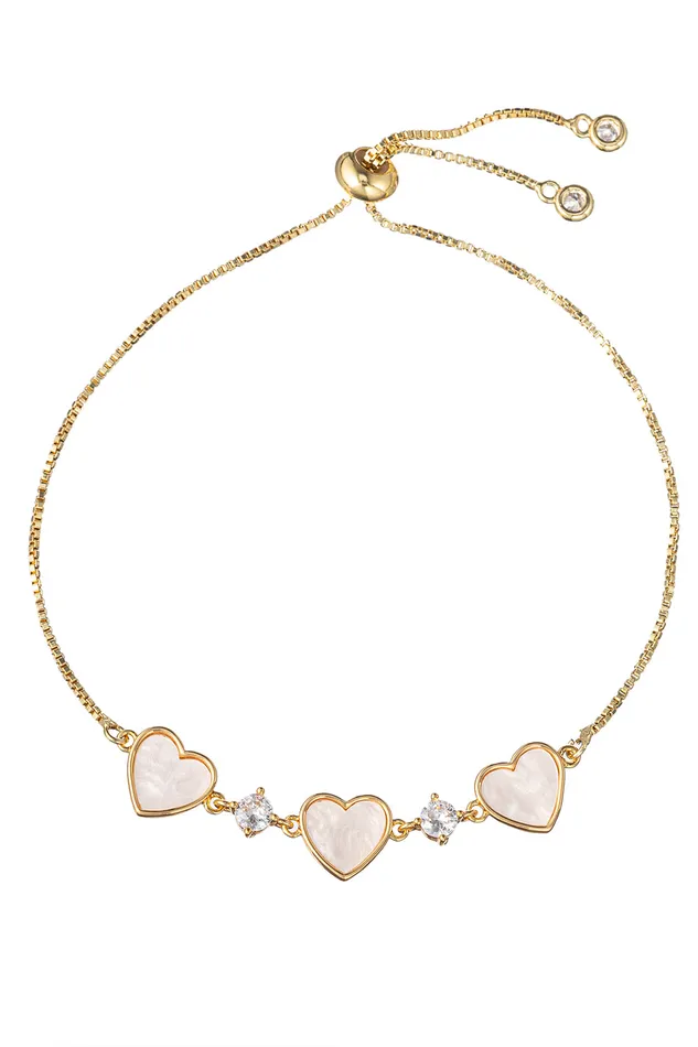 Eye Candy LA Bracelets Juliette 3Piece Heart Bolo Bracelet Set