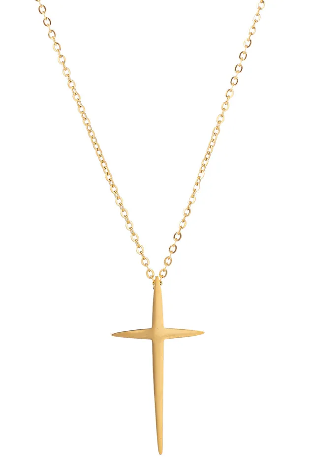 Eye Candy LA Double Cross Pendant Necklace Necklaces