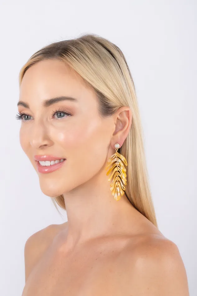Eye Candy LA Earrings Dina Acrylic Leaf Earring