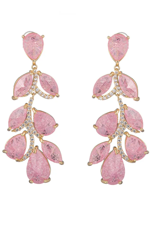 Eye Candy LA Earrings Julie Pink Drop Statement Earrings
