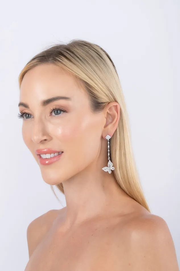 Eye Candy LA Earrings Luna Butterfly CZ Drop Earring