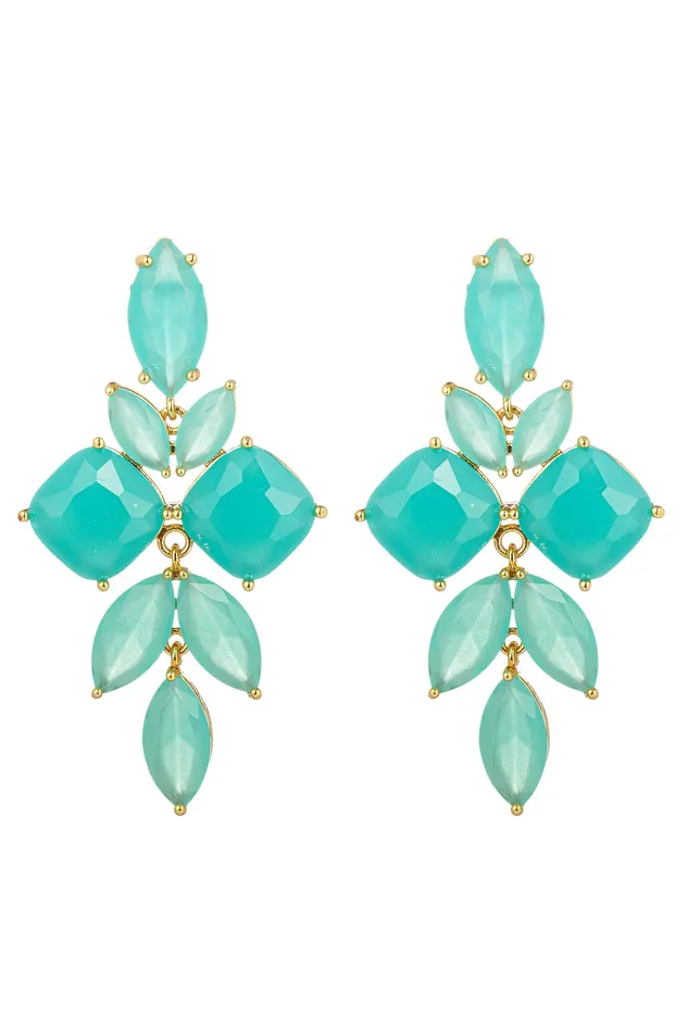 Eye Candy LA Earrings Ocean Blue CZ Statement Earring
