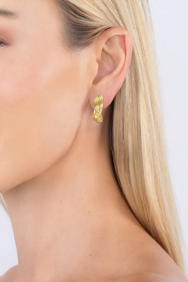 Eye Candy LA Georgia Golden Swirl Loop Earrings Earrings