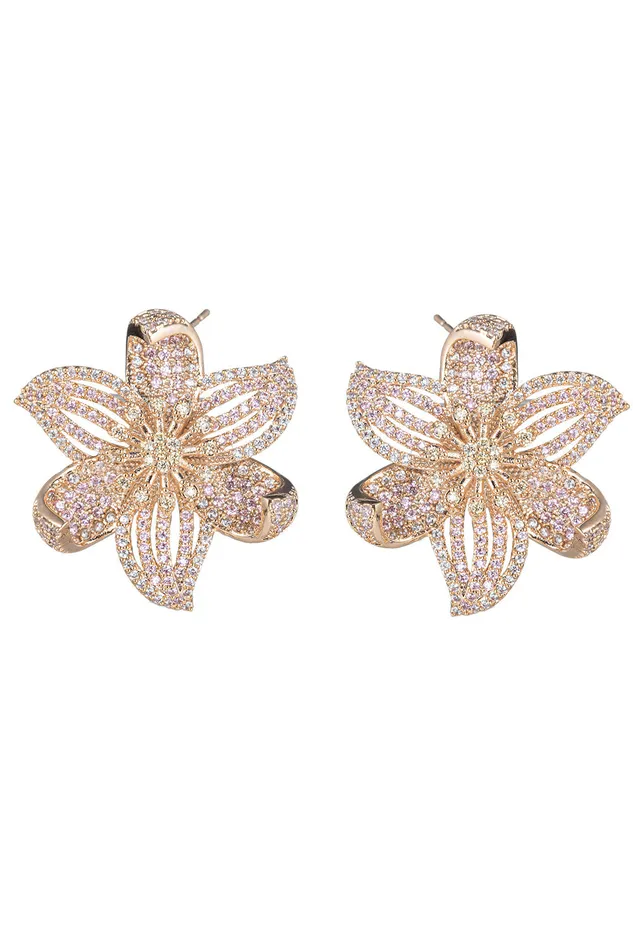 Eye Candy LA Lou Floral CZ Stud Earrings Earrings