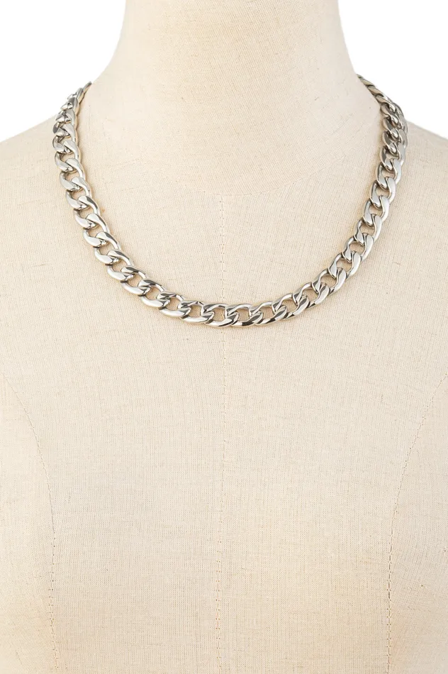 Eye Candy LA Necklaces Omidi Silver Cuban Link Necklace