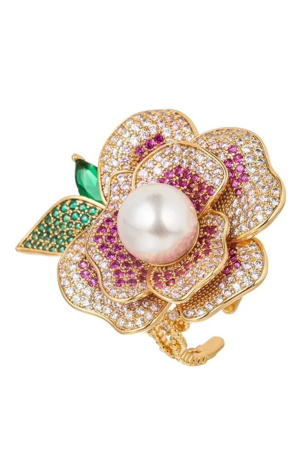 Eye Candy LA Rings Pink Rose CZ Adjustable Ring