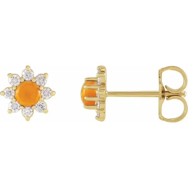 Flower Power Natural Citrine Diamond Stud Earrings Solid 14K Yellow White Rose Gold 302 Fine Jewelry Earrings Flower Power Natural Citrine Diamond Stud Earrings Solid 14K Yellow White Rose Gold 302 Fine Jewelry Earrings