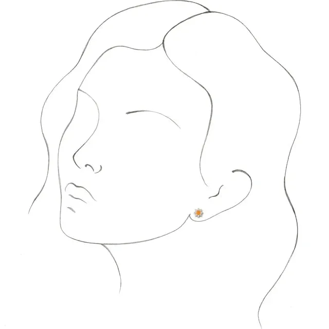 Flower Power Natural Citrine Diamond Stud Earrings Solid 14K Yellow White Rose Gold 302 Fine Jewelry Earrings