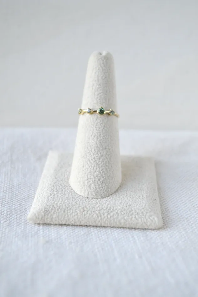 Four Step Ring Green Tourmalines Wwake Rings Four Step Ring Green Tourmalines Wwake Rings