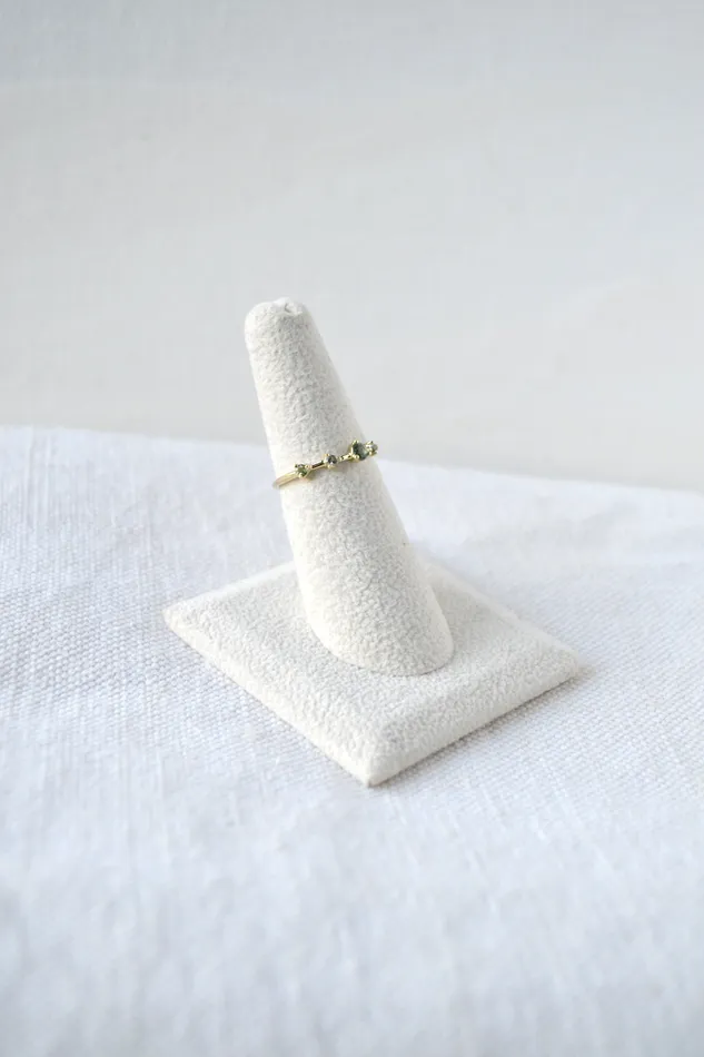 Four Step Ring Green Tourmalines Wwake Rings Four Step Ring Green Tourmalines Wwake Rings