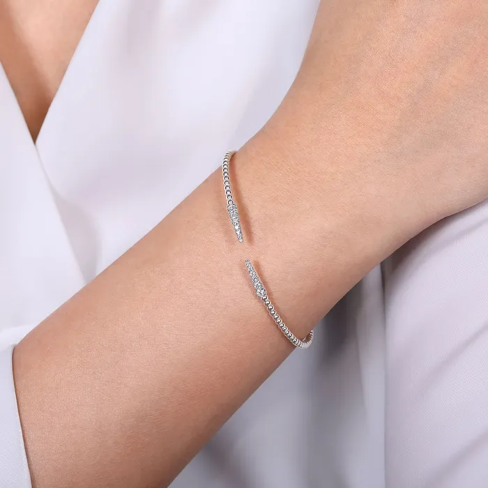 Gabriel 14K White Gold 025ctw 625 Bangle Style Diamond Bracelet GABRIEL CO Bracelets Gabriel 14K White Gold 025ctw 625 Bangle Style Diamond Bracelet GABRIEL CO Bracelets